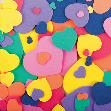 [8239] FOAM HEART STICKERS, 200 ASS.