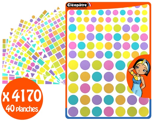 [829951] Pastel Multi-Colored Geometric Stickers, 40 Sheets