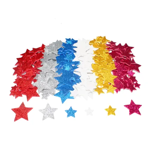 [821498] STAR-SHAPED, GLITTERED STICKERS