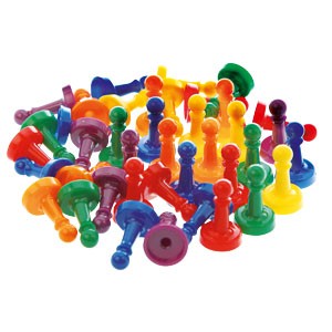 [9263] PLAYING PAWNS, SET OF 48 ASSORTED.