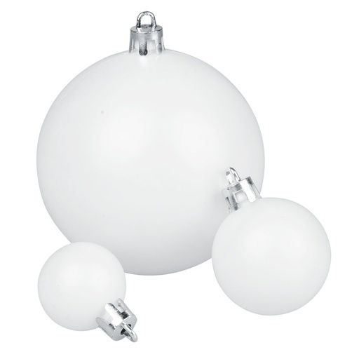 [80701] BOULES DE NOËL PLASTIQUE, LOT DE 39