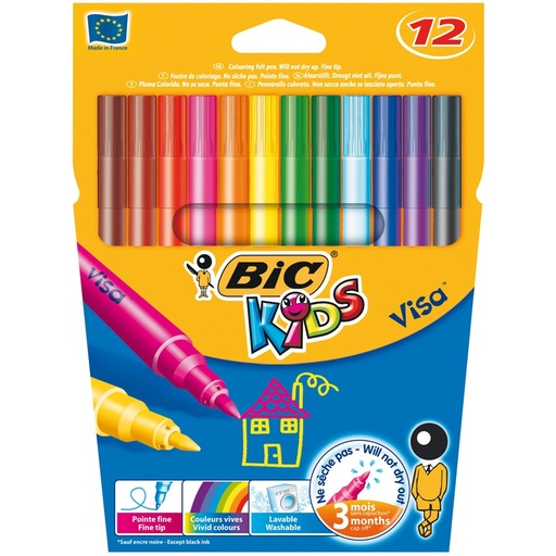 [53691] BIC KIDS VISA MARKERS, BOX OF 12
