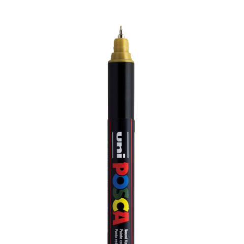 [C1M03] POSCA EXTRA FEINER PC1MR-MARKER, GOLD