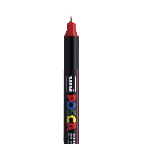 [C1M14] POSCA EXTRA FINE PC1MR MARKER, RED