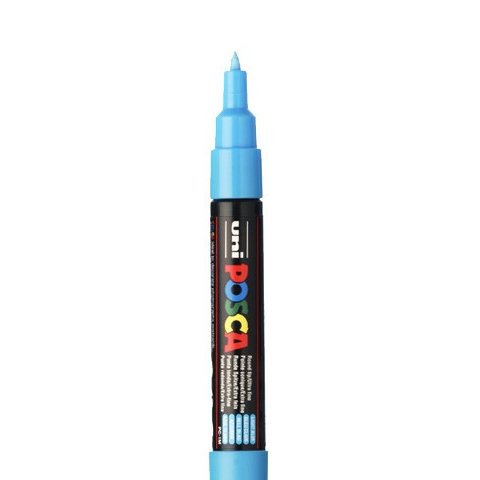 [C1R11] POSCA FINE PC1MC MARKER, LICHTBLAUW