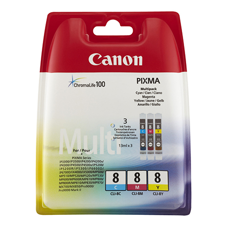 [CAN22303M] CANON CLI-8 MULTI-PACK C/M/Y CARTRIDGES