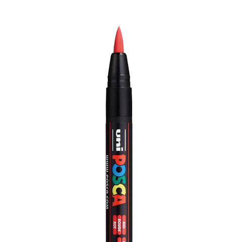 [CF3502] MARQUEUR PINCEAU POSCA PCF350, ROUGE