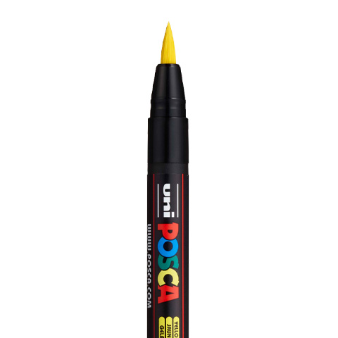 [CF3505] POSCA PCF350 BRUSH MARKER, YELLOW