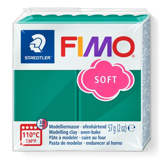 [824856] PATE FIMO SOFT BASE VERT ÉMERAUDE