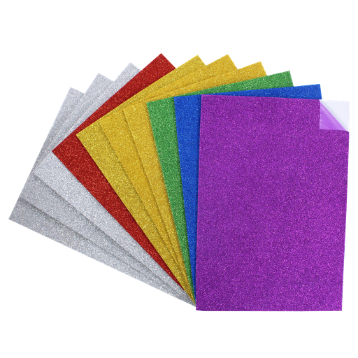 [821480] Glitzernder Klebeschaum 20x30cm, 10er Pack