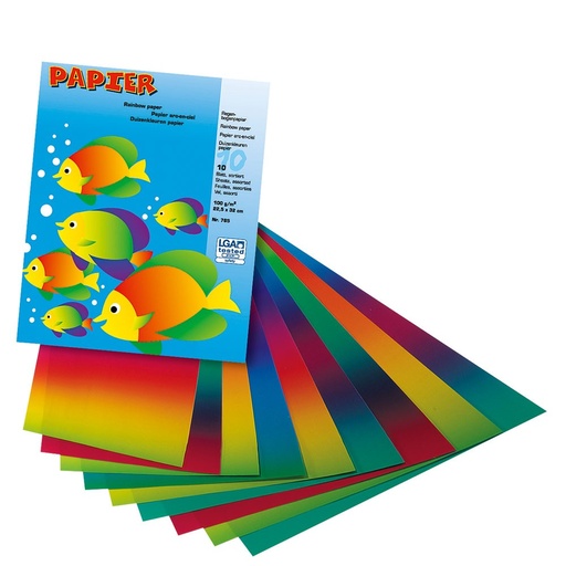 [2131] PAPIER MULTICOLORE, 10 FEUILLES