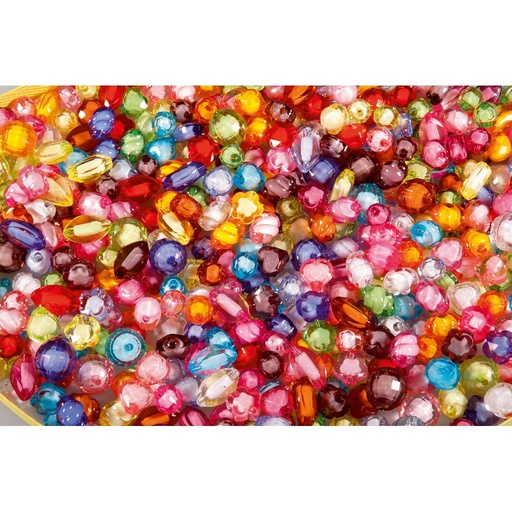 [82572] FACETED BEADS, JAR OF 100 BEADS