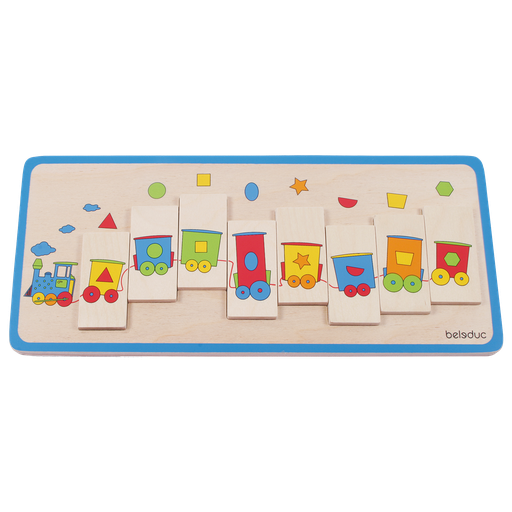 [9814] PUZZLE ENCASTREMENT LE TRAIN DES FORMES,10 PCS