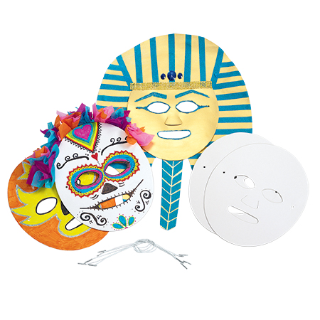 [8205] CARDBOARD MASKS, SET OF 24