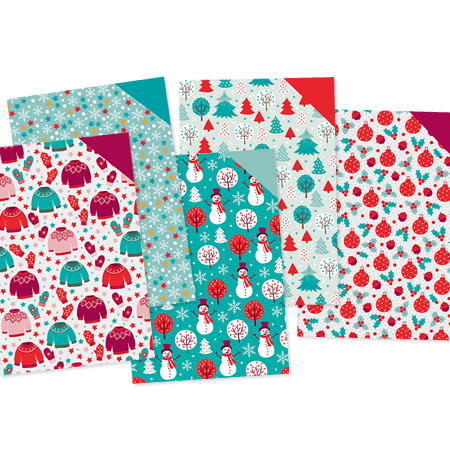 [2148] CARTON DÉCOR NOËL 25 X35 CM, 40 FEUILLES