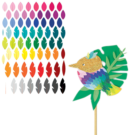 [82982] Zelfklevende stickers met veren en bladeren, 1320 stickers