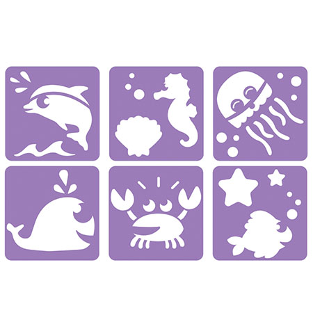 [8684] ZEE STENCILS, SET VAN 6