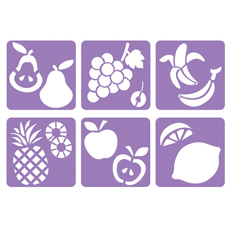[8685] FRUIT STENCILS, SET OF 6