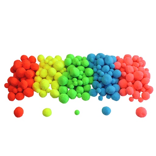 [827707] NEON POMPOMS, 200 PIECES