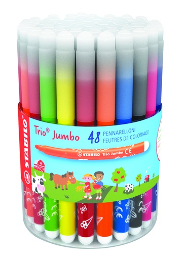 [53756] STABILO TRIO JUMBO MARKERS, POT VAN 48