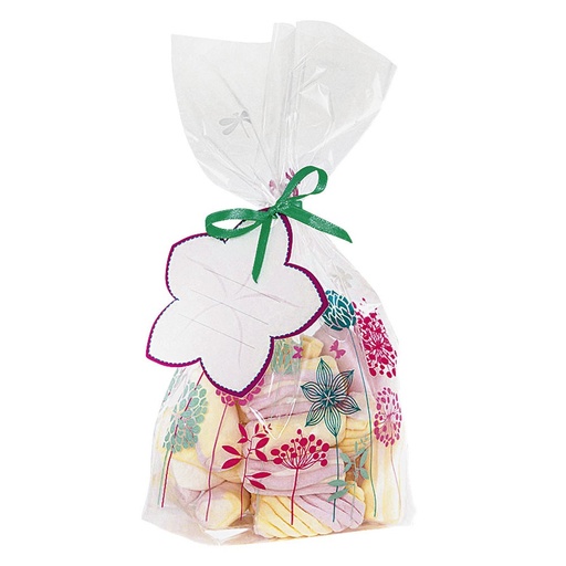[2234] SACHETS CELLO FLEURS 15X24CM, PAQUET DE 10