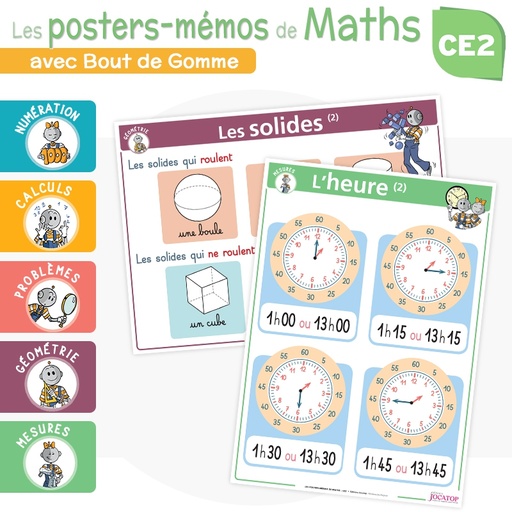 [JC6082] LES POSTERS-MÉMOS DE MATHS, 3-4 ÈMES PRIMAIRES