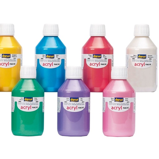 [502420] ASSORTIMENT 7 PEINTURES ACRYLIQUES NACRÉES 250ML