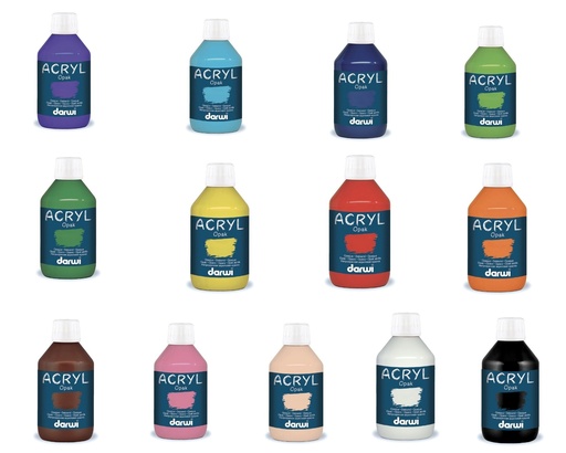 [5023] ASSORTIMENT VAN 13 OPAK ACRYLVERVEN 250ML