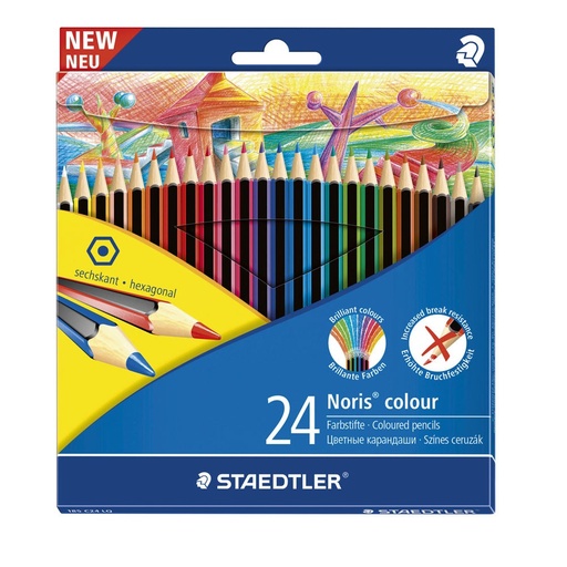 [52261] CRAYONS DE COULEURS STAEDTLER 'NORIS 185', ÉTUI DE 24
